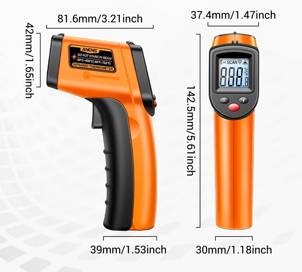 ANENG TH201 Digital Thermometer Handheld Non-Contact Laser Temperature Meter Gun Temperature Tester Instruments Pyrometer