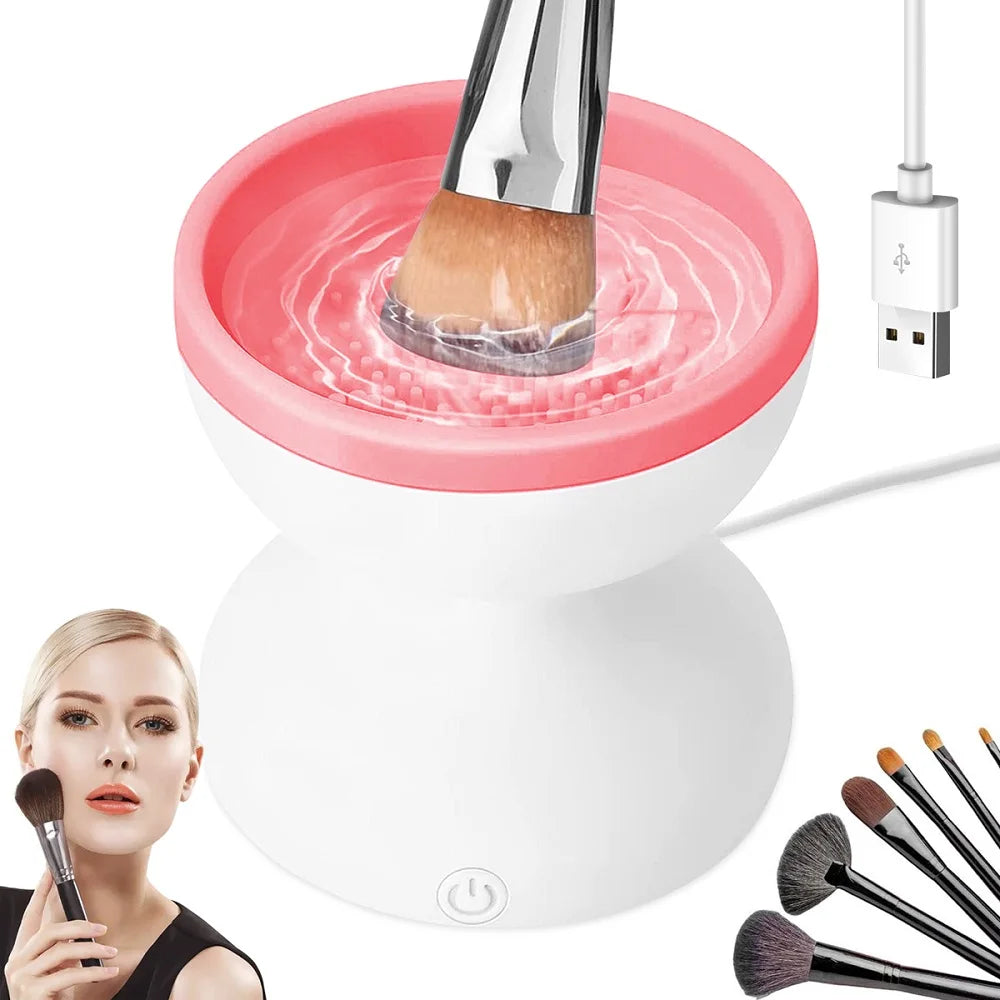 Makeup Brush Cleaning Tool Portable Electric Makeup Brush Cleaner Machine With USB Charging Automatic Cosmetic Brush
