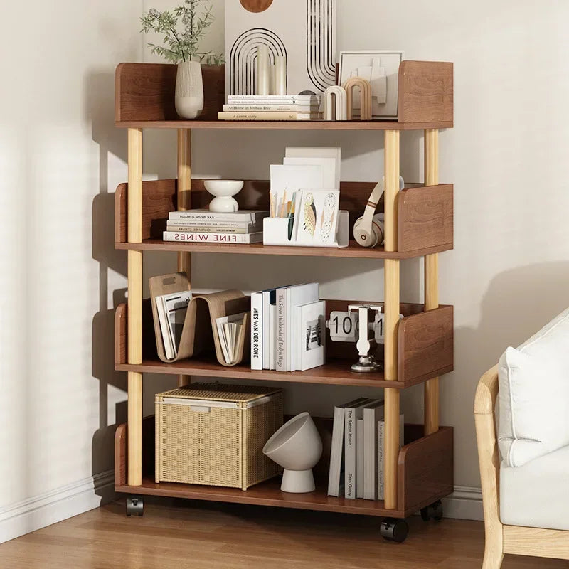 Modern Office Staggered 6-Shelf Luke Bookcase Storage Shelves  Kids Bookshelf Bookcase Display Libreria Mobile Library Furniture