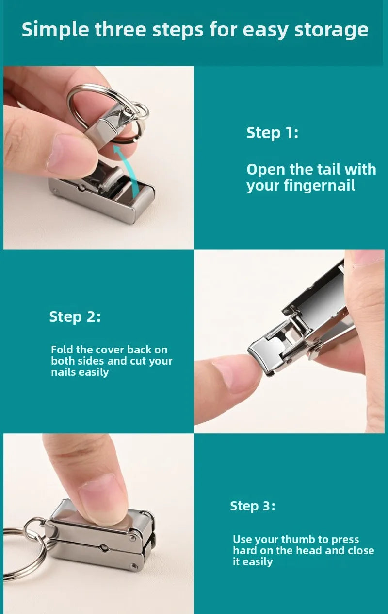 Nail Clippers Collapsible Portable Travel Fingernail Nail Scissors Cutter Stainless Steel Manicure Tools