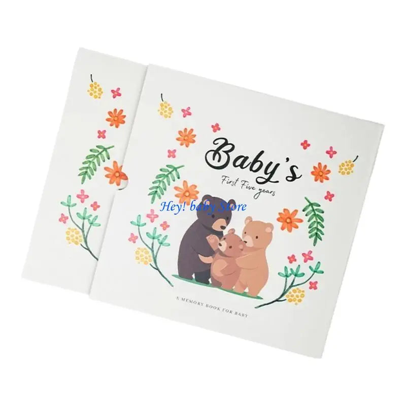 Q1FE Memory Book for Baby Boy Girl Baby Milestones Book to Record Every Event Journal Scrapbook Photo Album