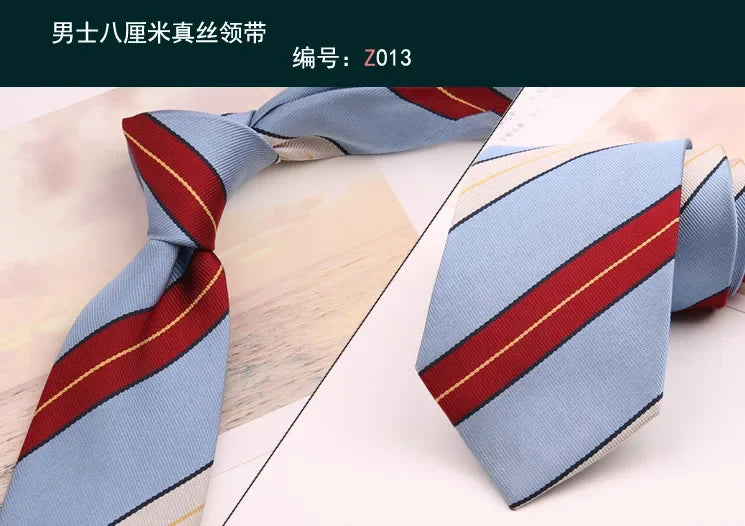 8cm Adult Silk Neckties for Mens Suits Wedding Neck Ties Retro Striped Corbatas Gravata Neckwear Gentleman Gravatas Tie