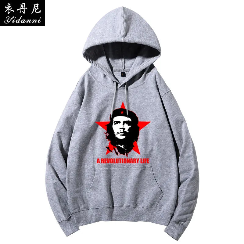 Cuban Red Revolutionary Hero Che Guevara Hooded Sweatshirt Printed Men's and Women's Casual Pullover Long-sleeved Hoodies Tops