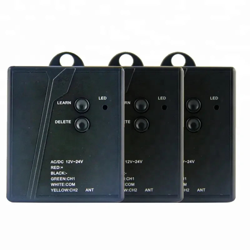 Garage Door Gate Opener 12V-24V AC/DC 2 CHS Terminal Block or Cable RF Receiver Connect