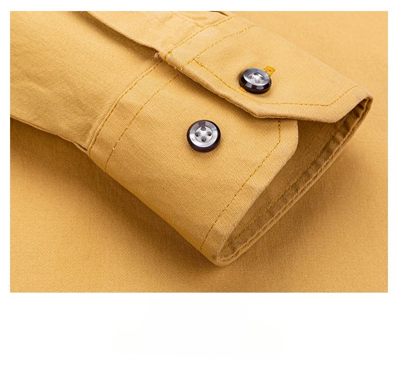 Luxury cotton single pocket long-sleeve shirts for men Smart Casual business regular fit shirt designer vintage black clothes