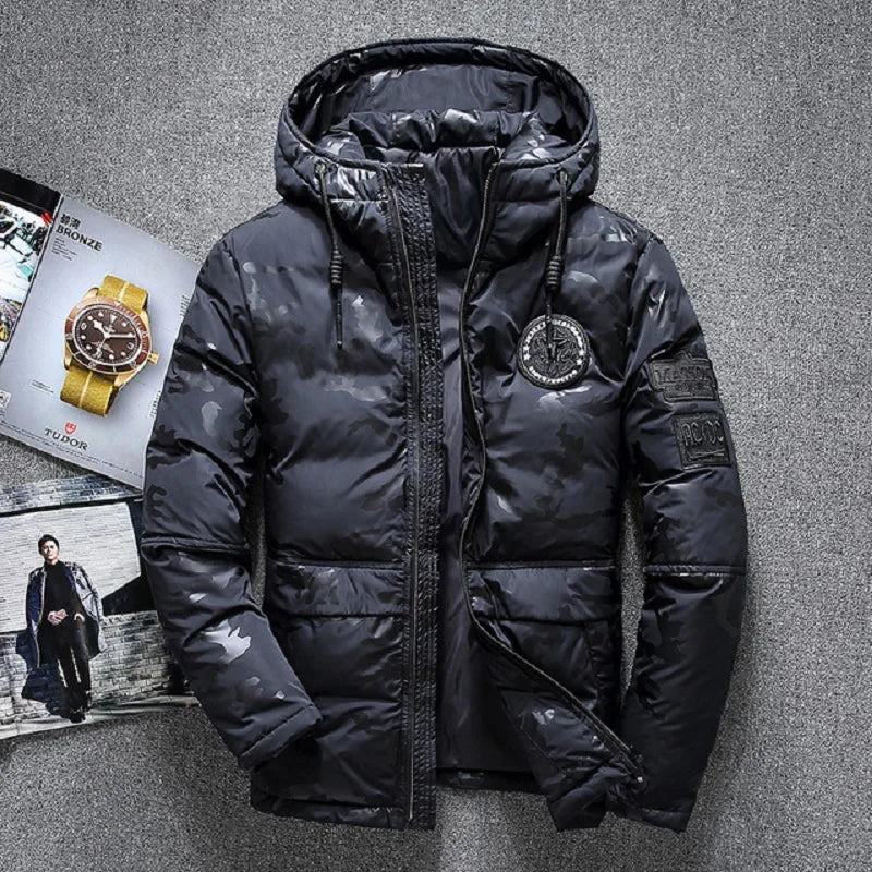 Men's Winter Warm White Duck Down Jackets Men Outwear Thick Snow Parkas Hooded Coat Male Casual Thermal Windproof Down Jacket