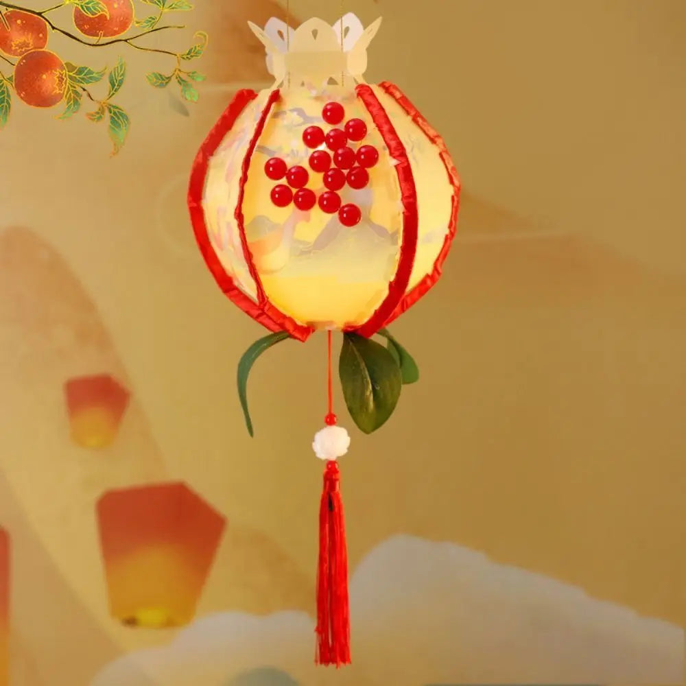 Rabbit Pomegranate Lantern Glowing Chinese Style Mid-Autumn Lanterns Handmade DIY Handheld Lanterns Mid Autumn Festival