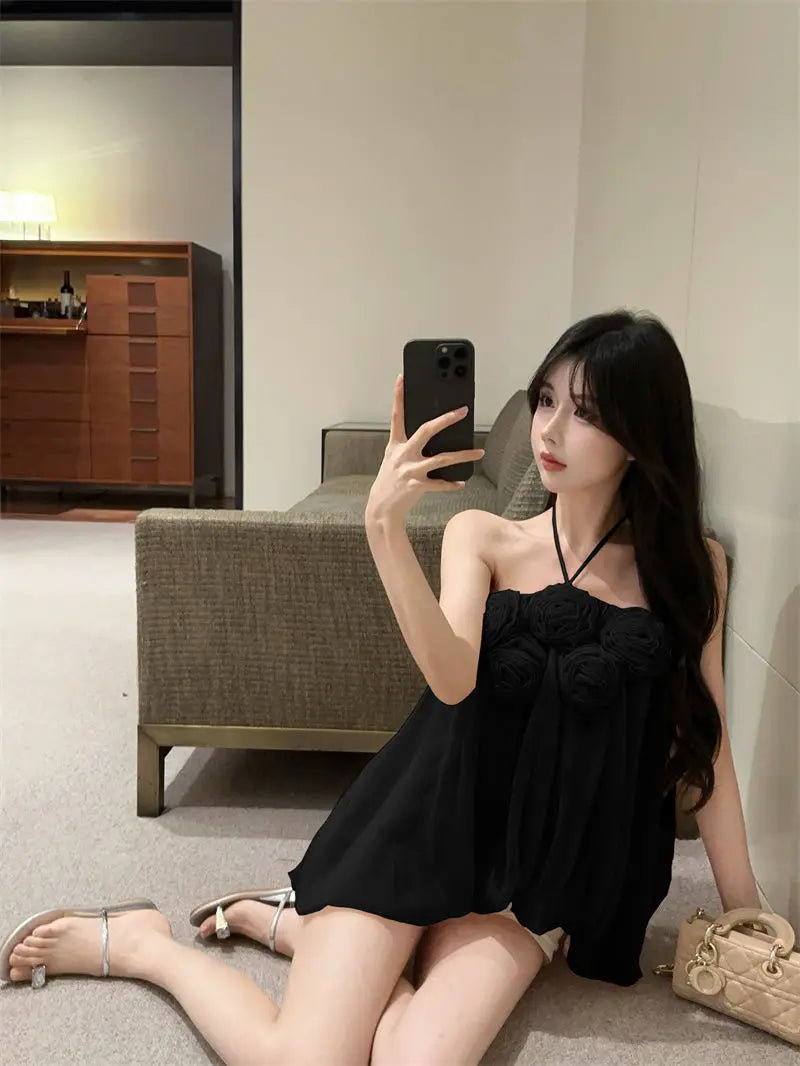 Summer Floral Strapless Tube Top Elegant Blouse Tank Lady Top Y2k Top Cute Fashion Corset Top Mesh Top Sexy Chic Tank Top Women