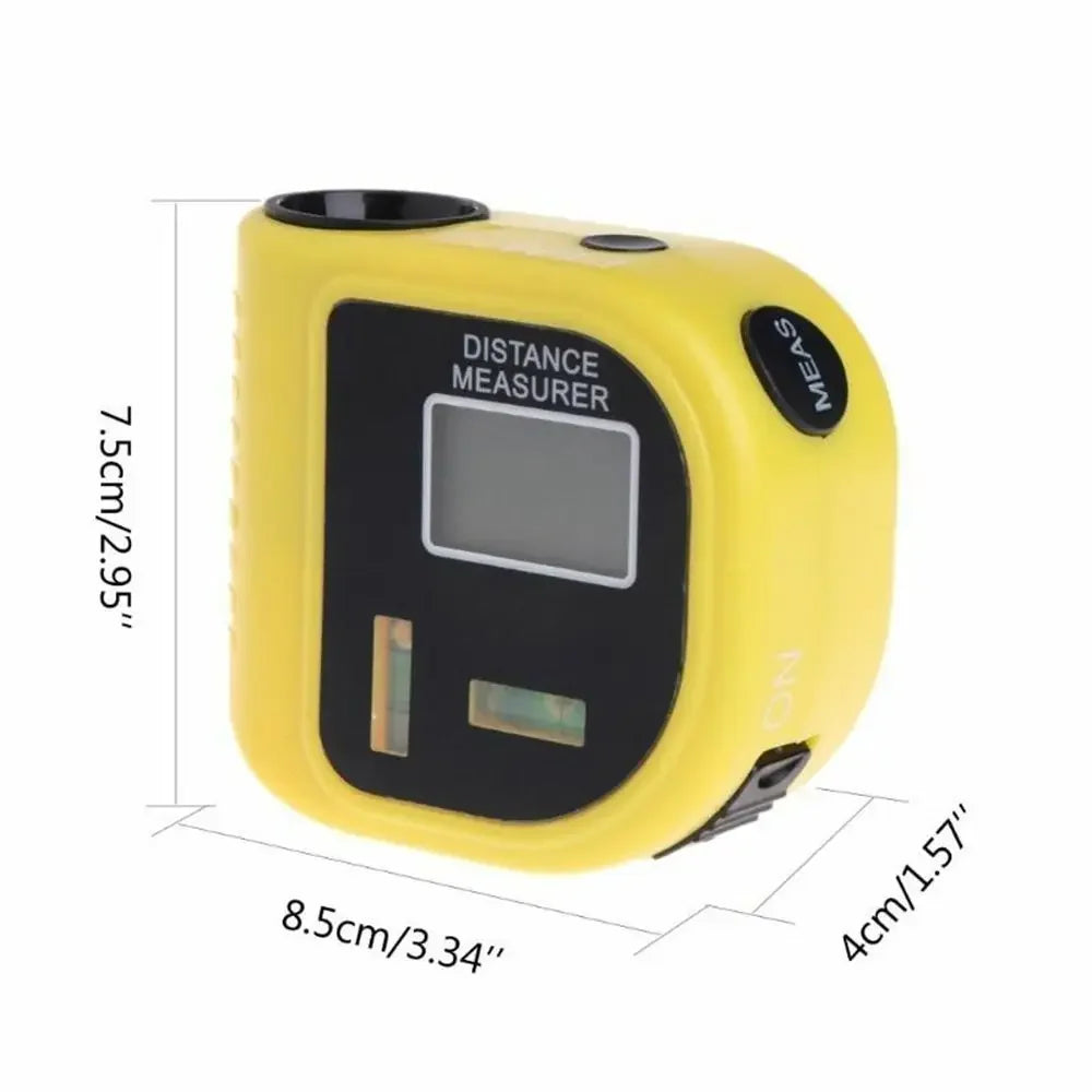 Mini Ultrasonic Digital Tape Measure Laser Range Finder Distance Meter & Laser Pointer Rangefinder Level Tool 18M
