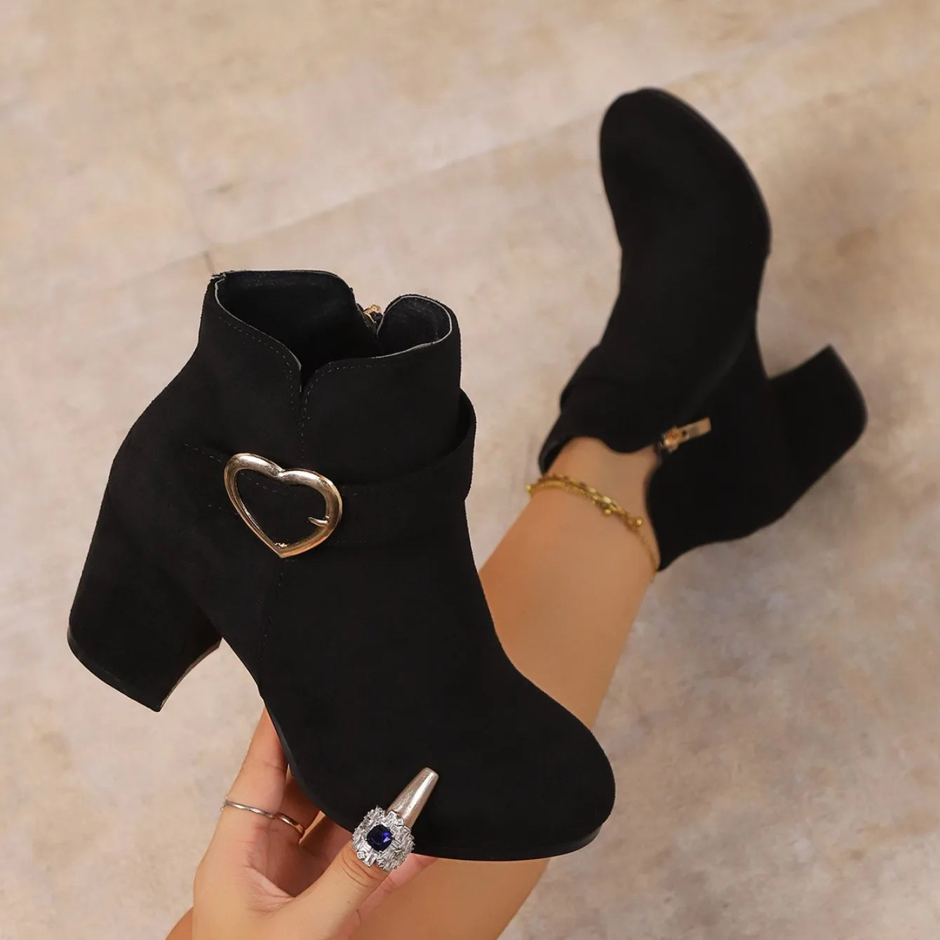 2026 New Women Anti-slip Ankle Boots Platform Zipper High Heels Short Boots Comfortable Designer Shoes Women Zapatos De Mujer
