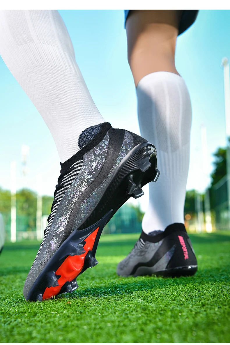 New Men's Soccer Shoes Professional Football Boots Non-Slip Cleats FG/TF Grass Outdoor Training Athletic Sneakers