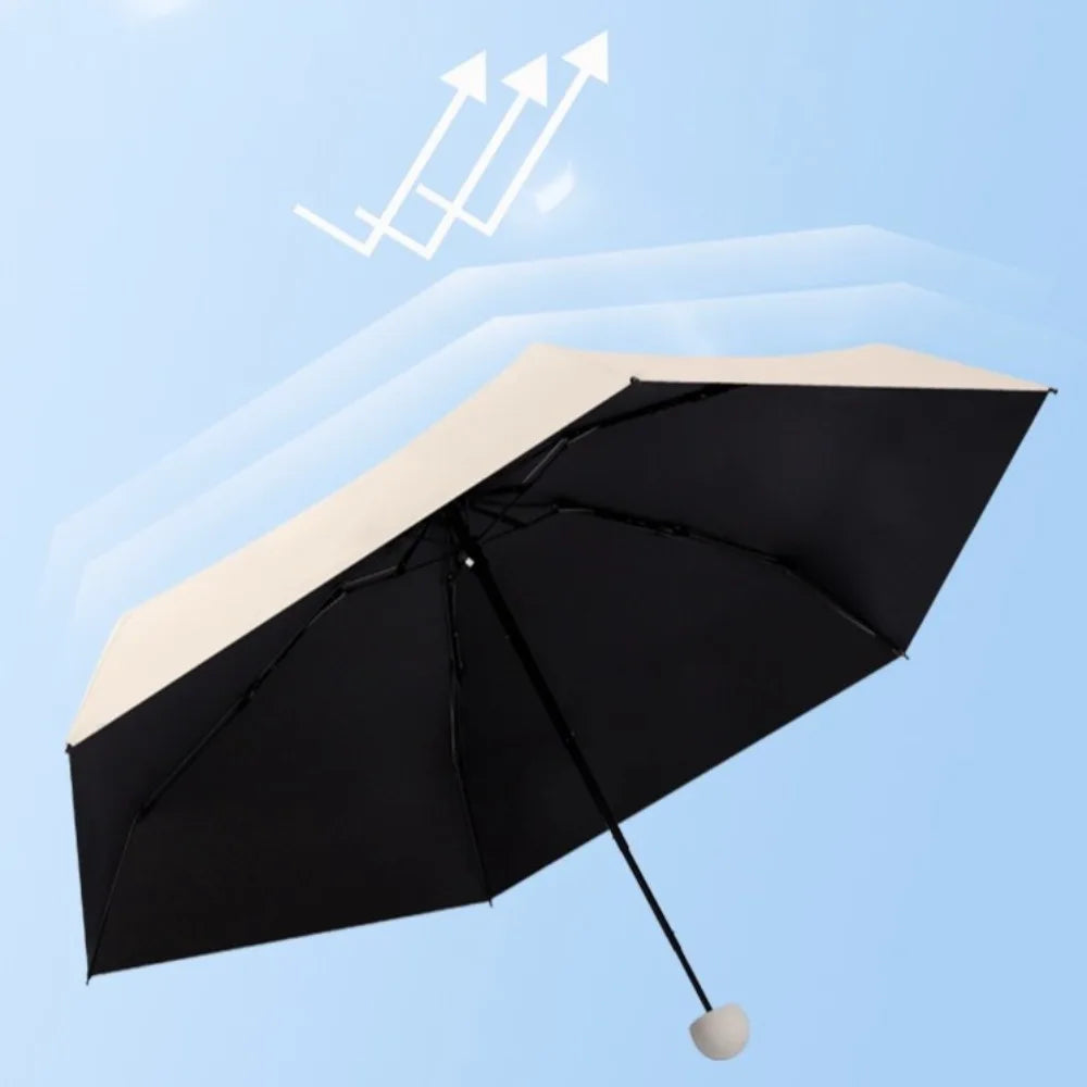 Mini Capsule Folding Umbrella Vinyl with Box Sun Rain Umbrella UV Sunshade Dual Use Protection Travel Accessoreis for Outdoor