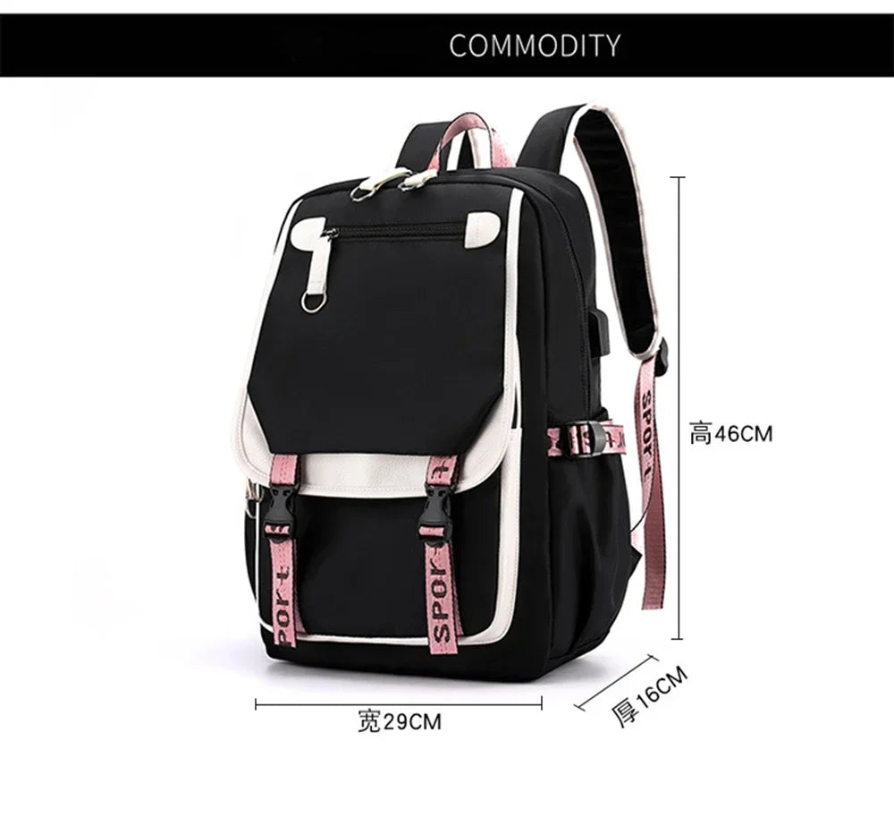 Cat Anime Cartoon School Bag New Fashion Backpack Back To School Cute Kawaii Backpack School Bags for College Student Mochila