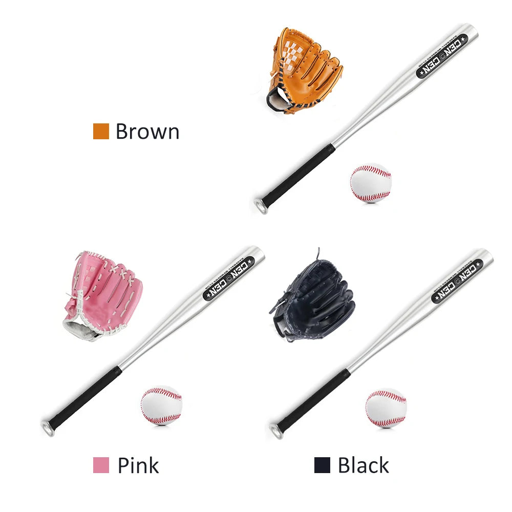 Baseball Balls Set Baseball Bat+Baseball+Baseball Gloves 25in Aluminum Alloy Baseball Bat 10.5in PVC Baseball Glove Baseball Kit