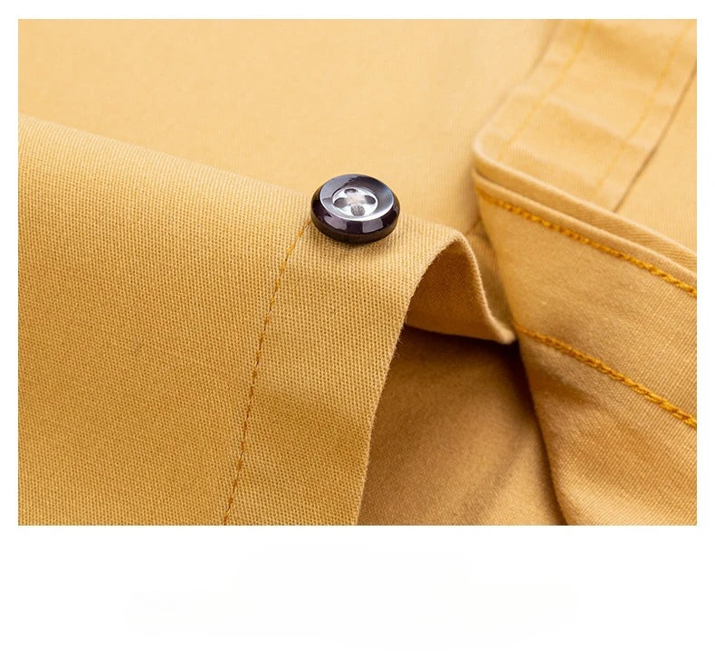 Luxury cotton single pocket long-sleeve shirts for men Smart Casual business regular fit shirt designer vintage black clothes