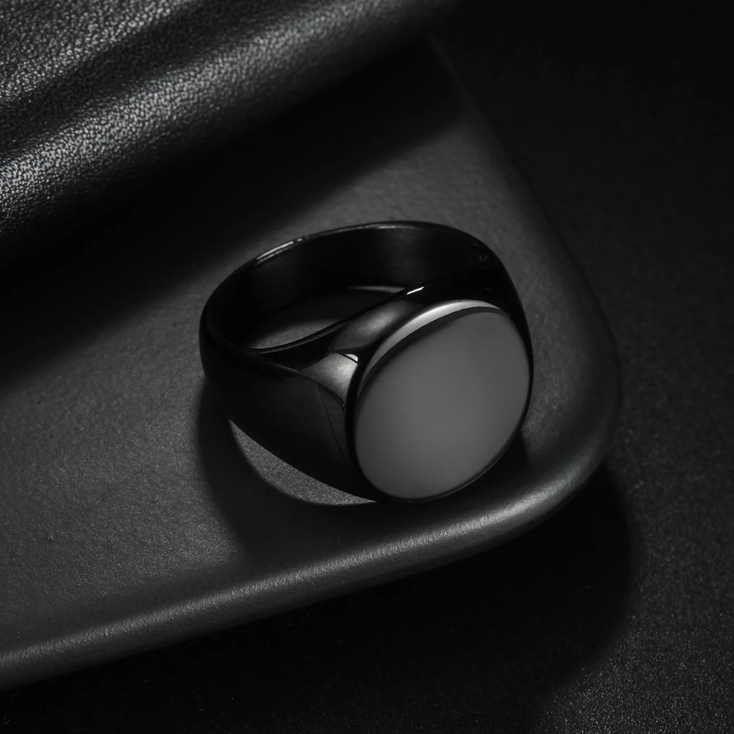 HNSP 316L Stainless Steel Round Smooth Simple Ring For Men Finger Jewelry Minimalist Style Accessories