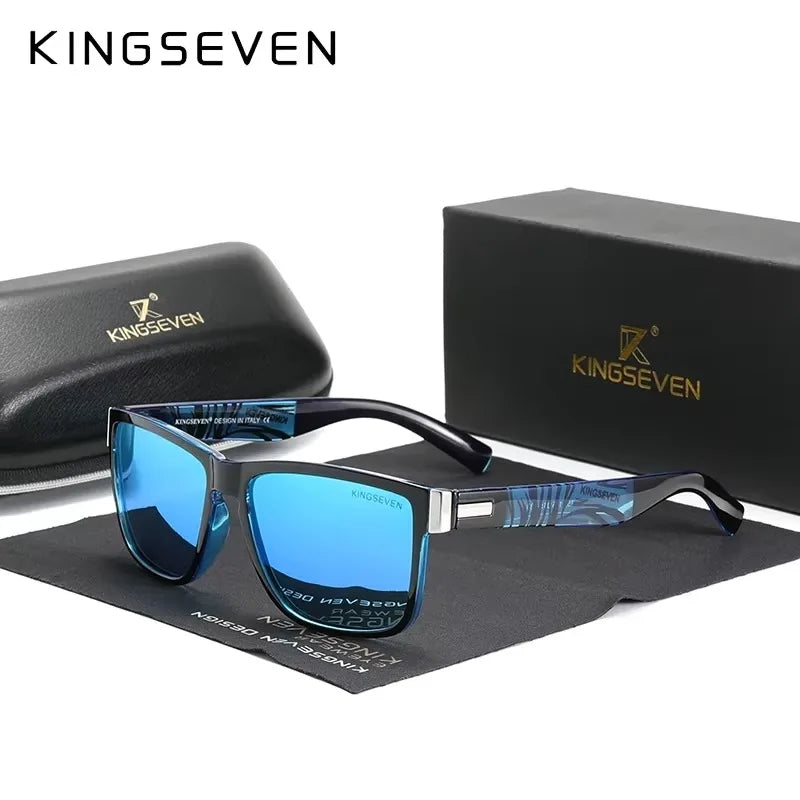 KINGSEVEN Polarized Lens Sun Glasses Women High Quality Retro Men Square Full Frame Decorative Glasses UV400 Goggles Eyewear