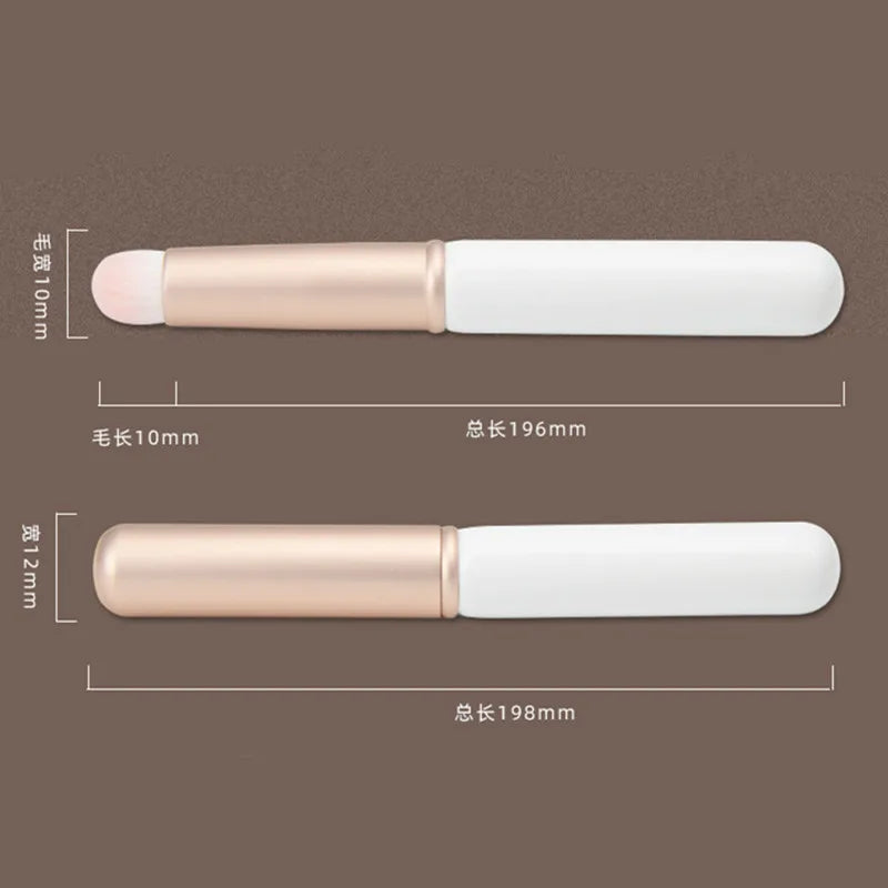 Round Head Lip Brush with Cap Lip Stain Brush Mini Portable Traveling Lipstick Brush Short Handle Professional Concealer Tools