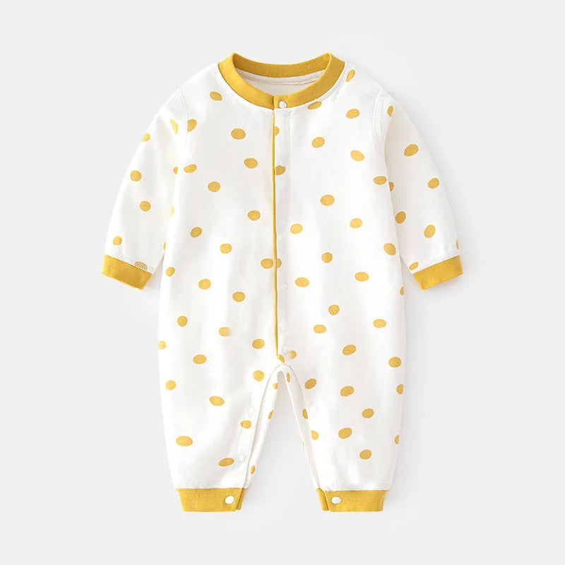 Baby One-piece Clothes Long-sleeved Cotton Newborn Pajamas Rompers Baby Air-conditioned Clothes Spring and Autumn