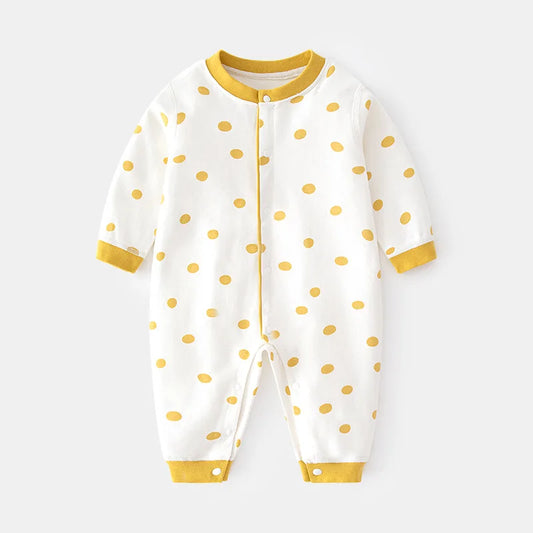 Baby One-piece Clothes Long-sleeved Cotton Newborn Pajamas Rompers Baby Air-conditioned Clothes Spring and Autumn