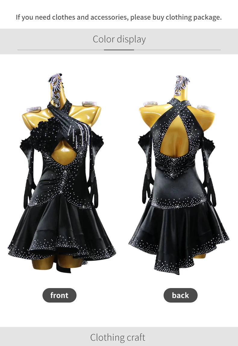 Dance Dress For Woman New Girls Latin Competition Costume Womens Suit Adult Stage Outfit Party Ladies Dancewear Ballroom Clothes