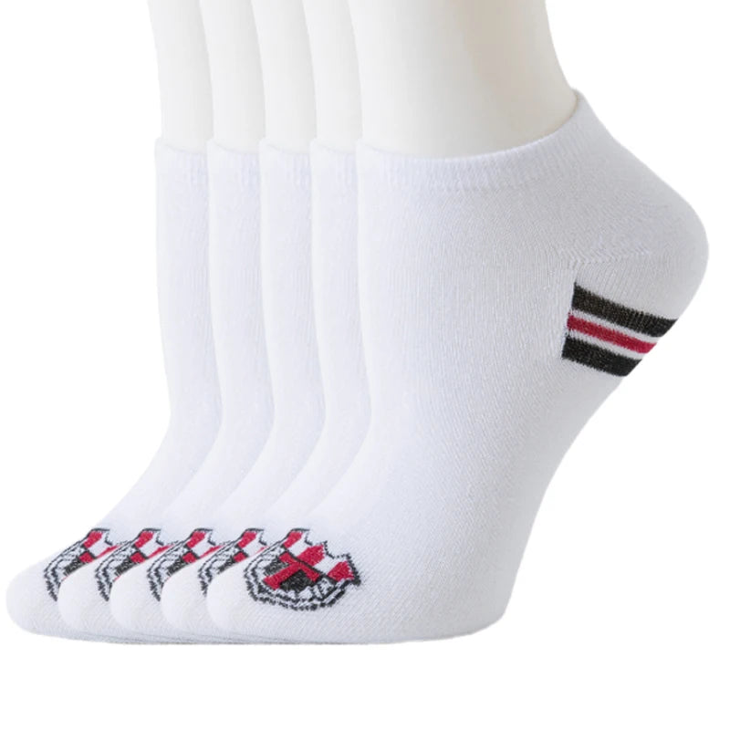 5/8 Pairs of MEN'S AND WOMEN'S Black Cotton Business Mid Length Soft and Warm Autumn/winter Solid Color Casual Socks