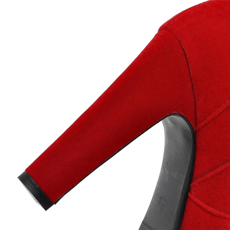 Woman Fashion High Heels Women's Shoes Sexy Add Fur Winter Ankle Boots Short Boots Ladies Shoes