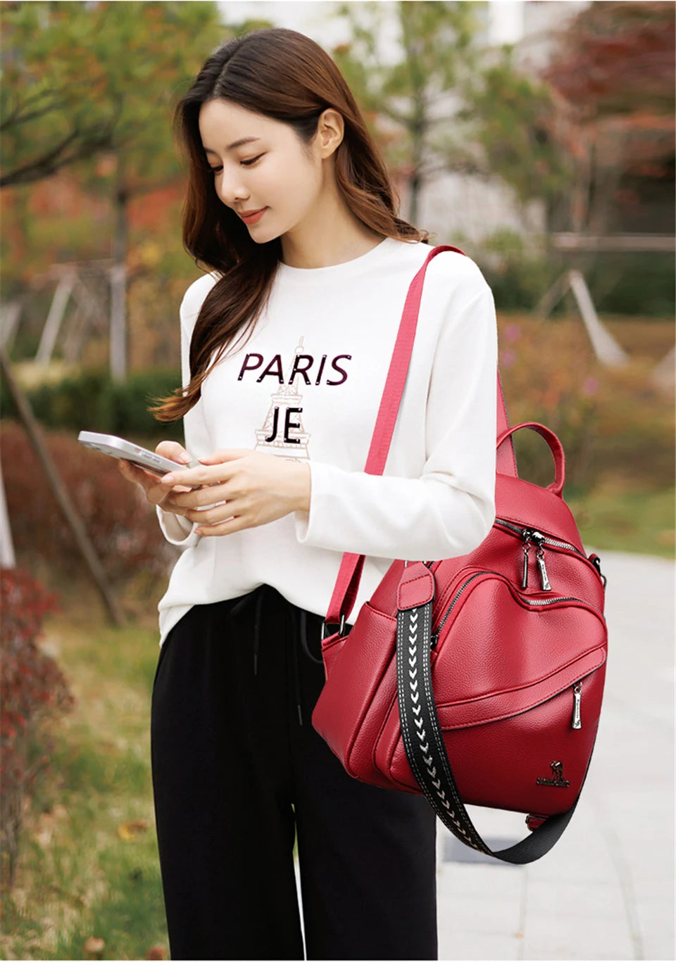 Fashion Backpacks Women Shoulder Bag Simple Rucksack Female Soft Leather Back Pack Ladies Travel Bag Large Capacity School Bags