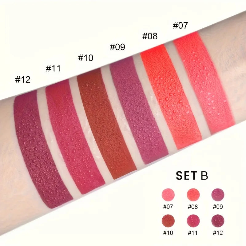 A set of 6 newly launched long-lasting brownish-red lipsticks