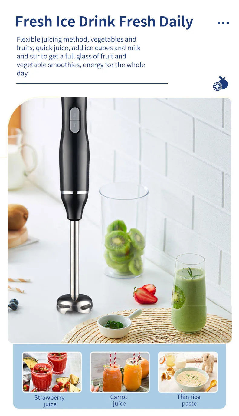 400W Handheld Electric Food Blender 2 Speed Fruit Vegetable Food Mixer Egg Beater Stainless Steel Grinder Home Appliances EU