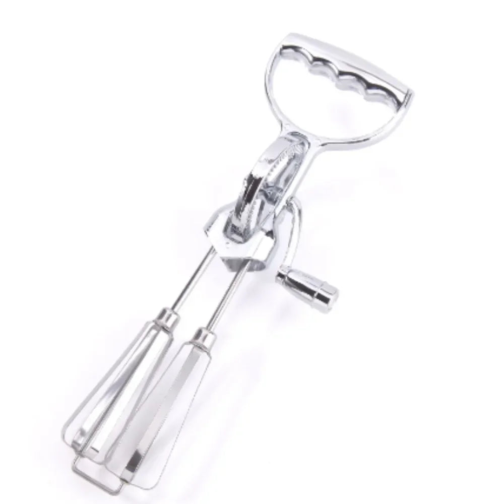 Manual Hand Crank Egg Beaters Double Heads Egg Whisk Multi-Purpose Time-Saving Food Blender Mixer Kitchen Tool Stainless Steel