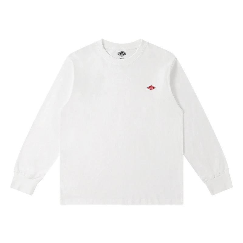 Embroidery Cotton 100% Long-sleeved Men's T Shirt 2025 New Round-collar Solid-color women T-shirt for Male Tshirt Man Tops Tees