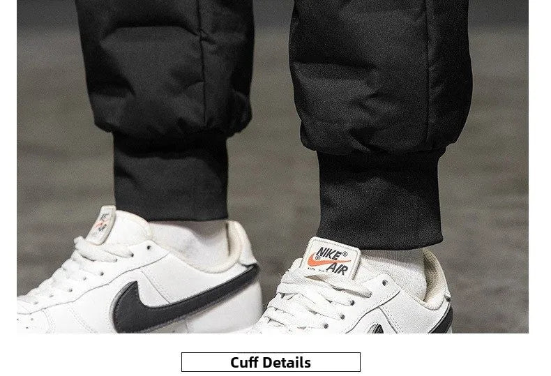 Men's down Pants Winter Outdoor Wear Thickened Large Size High Waist Warm Cold Proof Windproof Cotton Pants Harlan Style