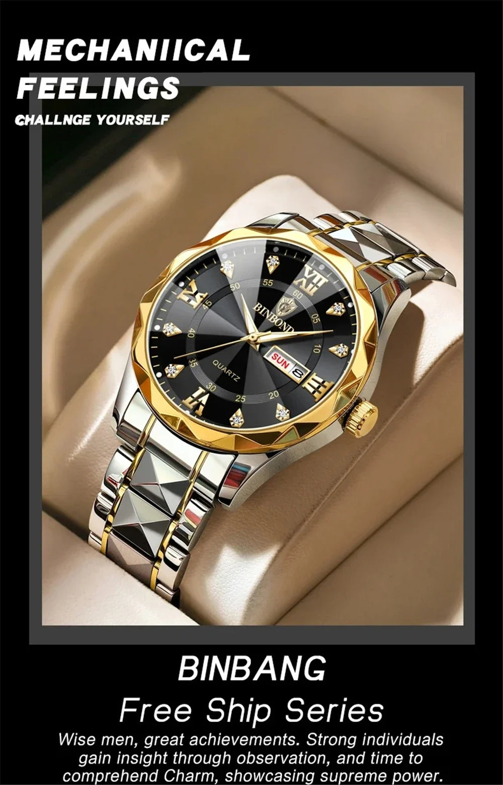 Watch For Men Original Top Brand All Black Stainless Steel Men's Wristwatch Classic Business Waterproof Japan Movement