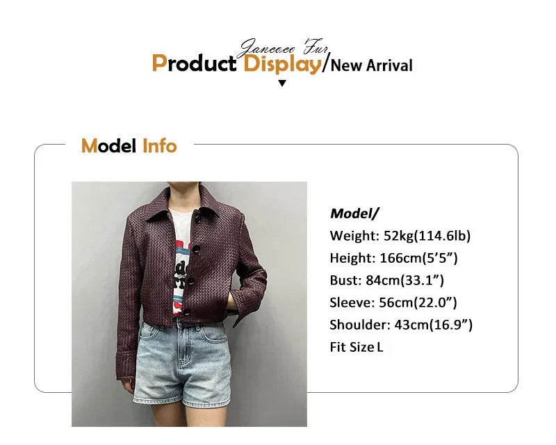 2025A Spring Autumn Knitted Jacket Real Leather Jacket Lady Fashion Blazer Women Genuine Sheepskin Leather Coat