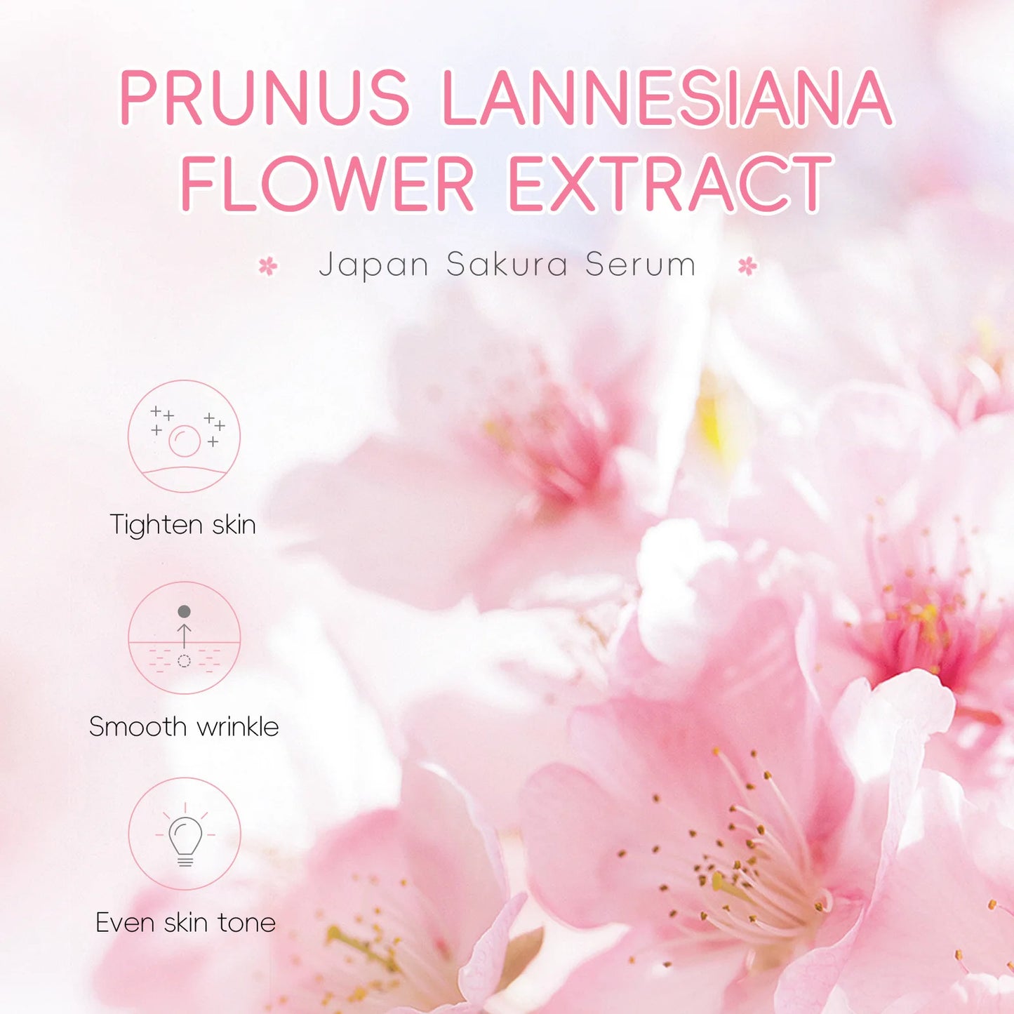 Sakura Whitening Face Serum Anti Aging Fade Fine Lines Tighten Pores Improve Melanin Pigment Dull Moisturizer Brighten Skin Care