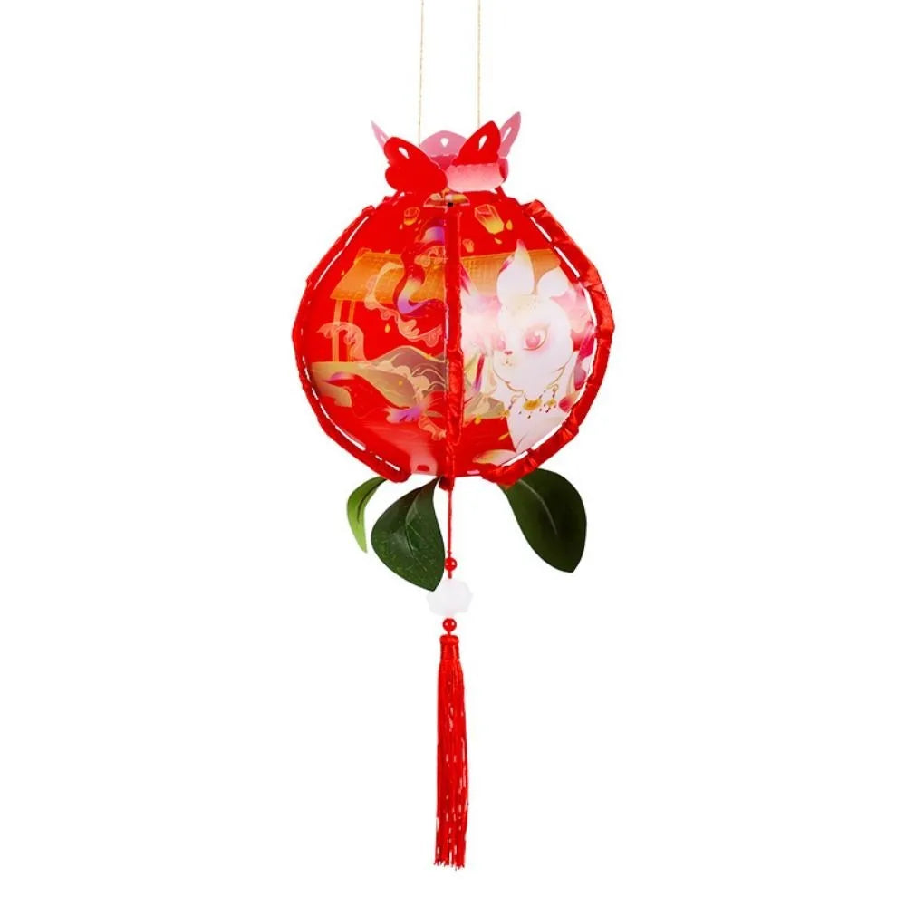 Rabbit Pomegranate Lantern Glowing Chinese Style Mid-Autumn Lanterns Handmade DIY Handheld Lanterns Mid Autumn Festival