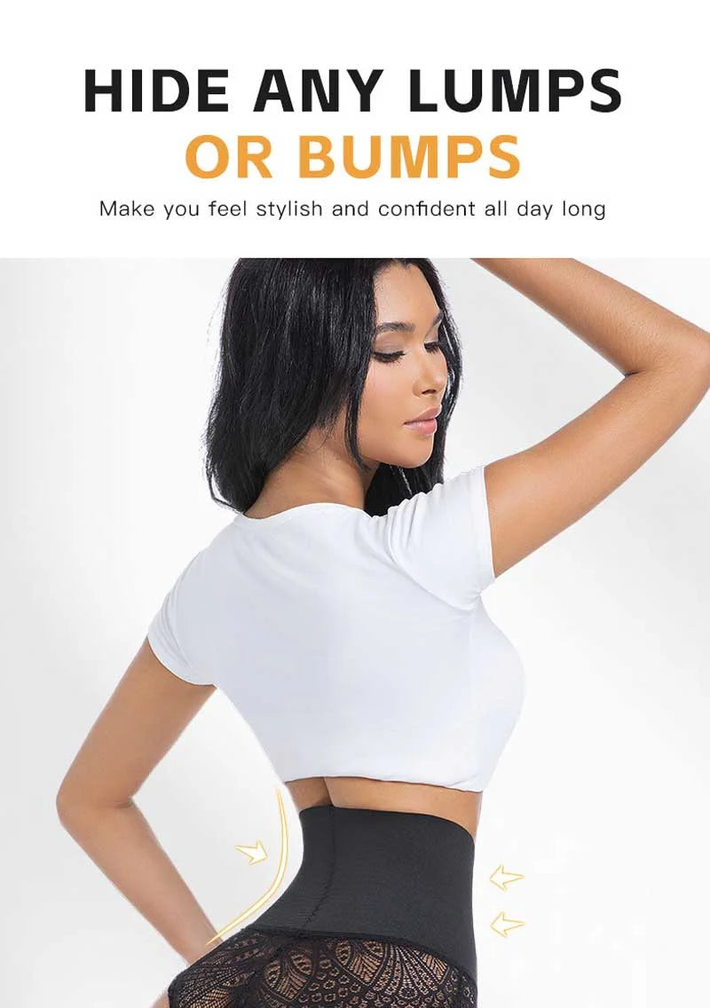 Thong Shapewear for Women Tummy Control Seamless Lace High Waist Thong Body Shaper Underwear