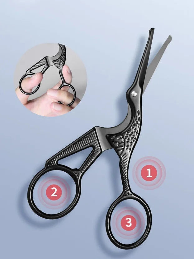 Hair Scissors Professional Beauty Scissors Facial Stainless Steel Mustache Nose Hair Beard Eyebrows Eyelashes Trimming Clippers