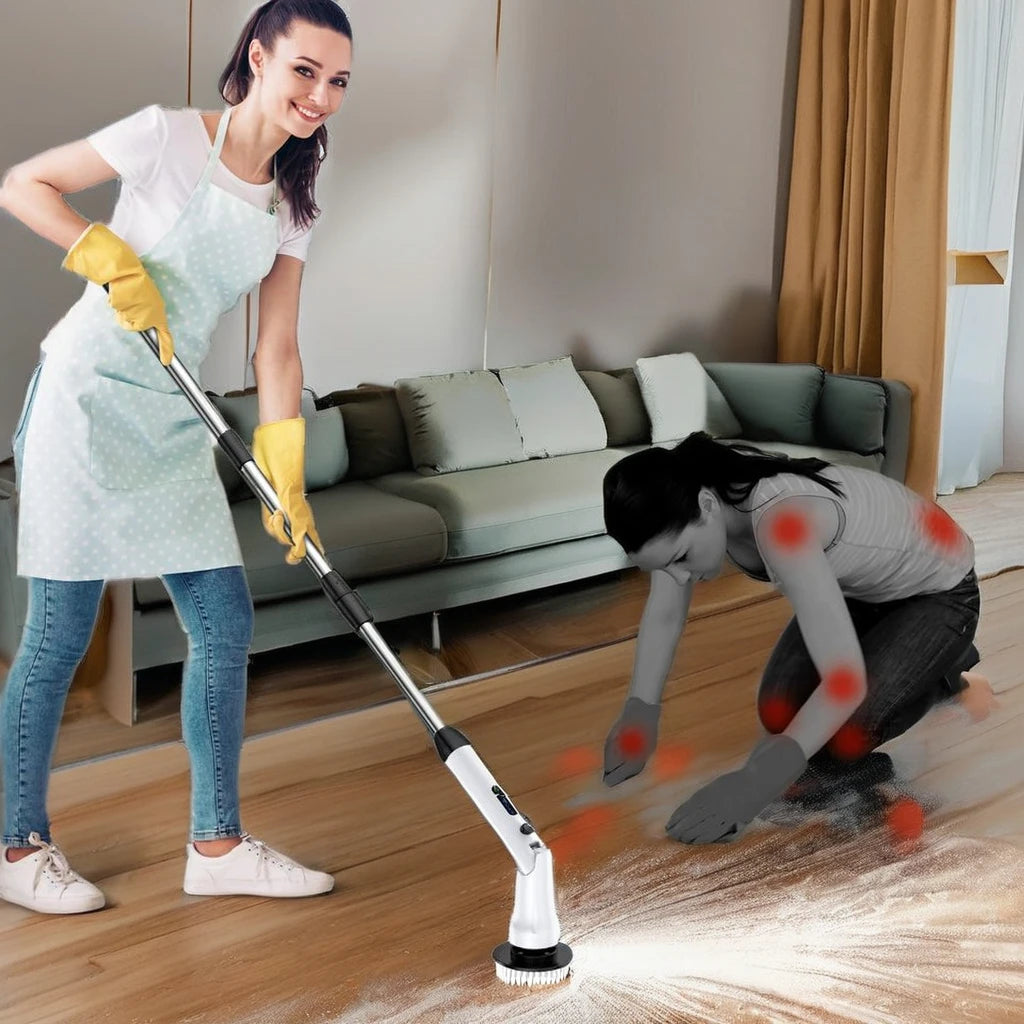Handheld Cleaning Brush Cordless Dish Washing Gun Wireless Power Electric Spin Scrubber Brush Heads for Kitchen