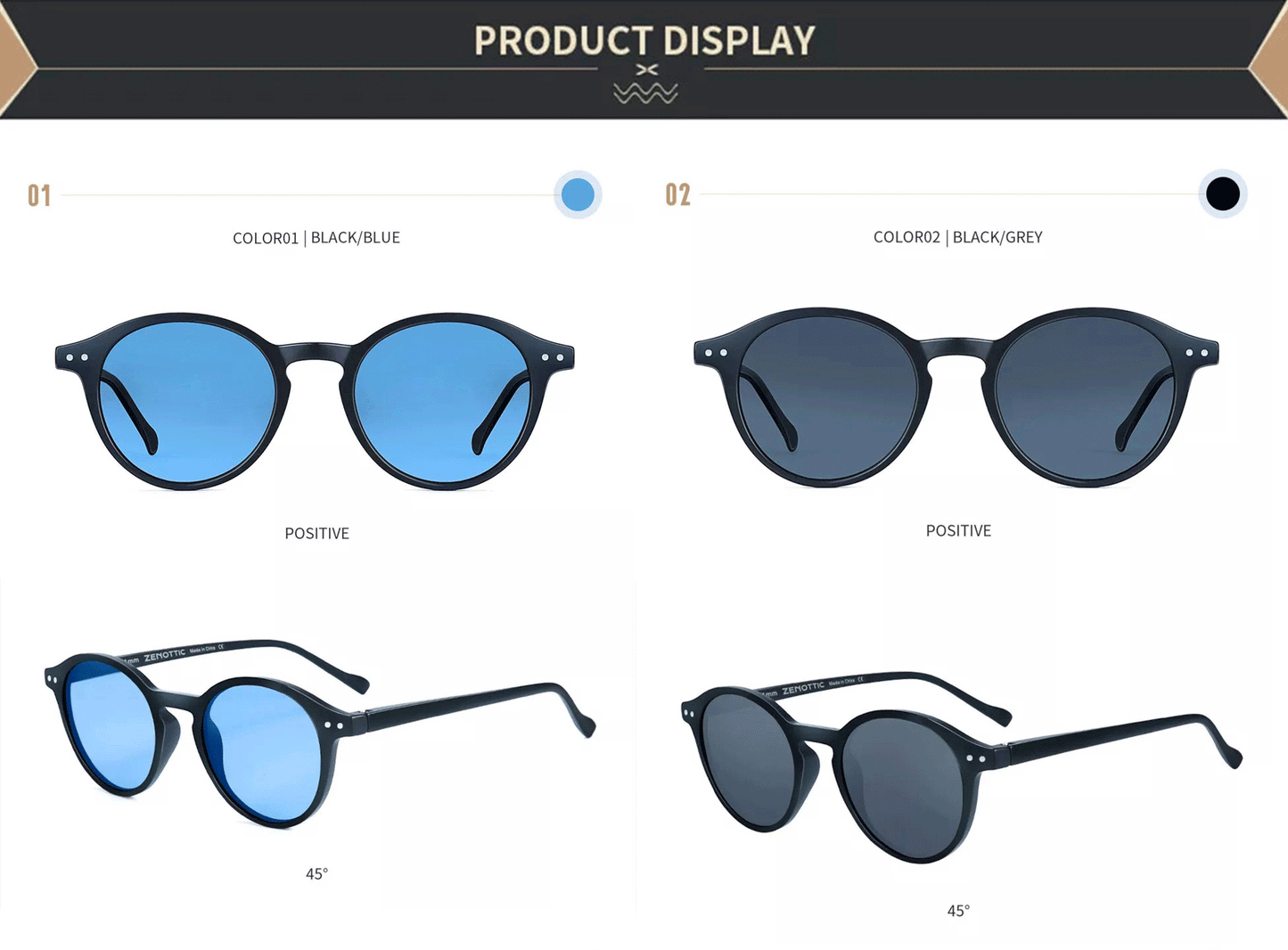 ZENOTTIC Retro Polarized Sunglasses 2023 2024 Men Women Vintage Small Round Frame Sun Glasses Polarized Lens UV400 Goggles Shade