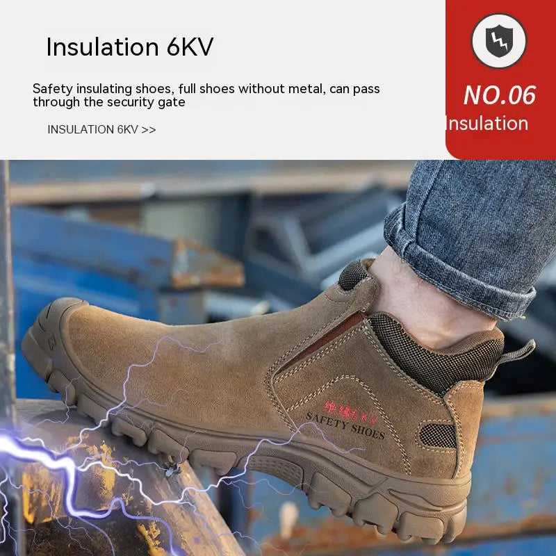 Safety Shoes Men Steel Toe Work Shoes Anti-smash Anti-puncture Indestructible Shoes Protective Boots Construction Work Shoes