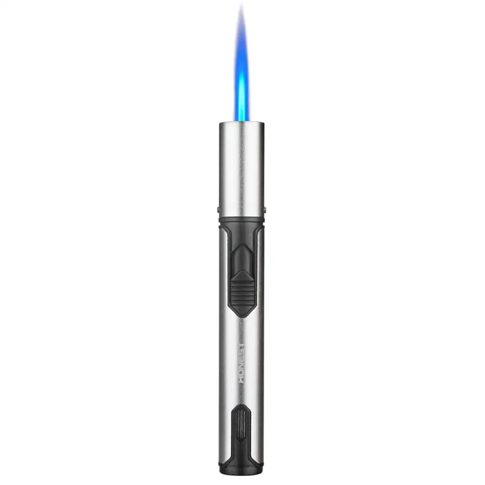HONEST Cigar Lighter  Jet Flame Portable Butane Torch Lighter with Punch Mini Plastic Cigarette Lighter for Gift Box