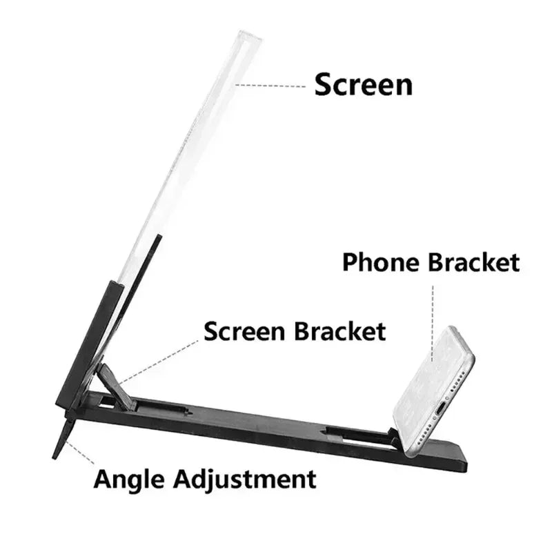 12-14" Screen Magnifier for Cell Phone Stand Magnifying Projector Screen Enlarger Expander for Movies, Videos, and Gaming