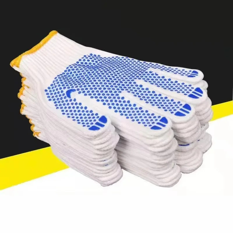 10 pairs of household gardening labor protection elastic rubber dot gloves work professional anti-slip wear-resistant Mittens