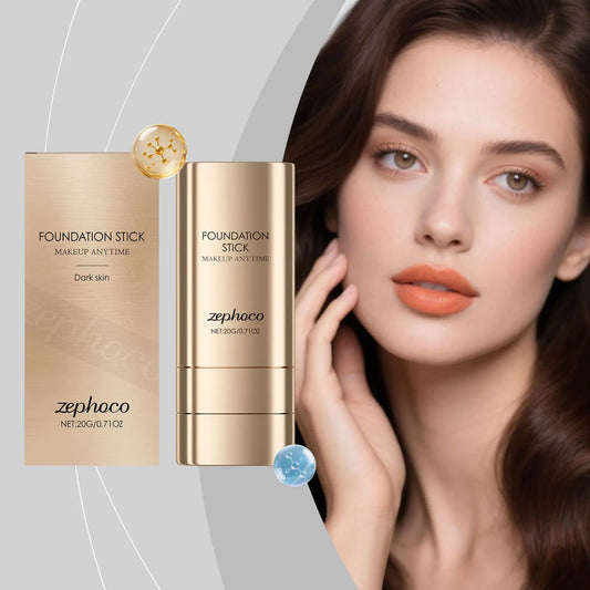 2-in-1 Foundation Stick for Uneven Skin Tone Lightweight and Adherent Moisturizing Natural Concealer Clear Matte Foundation