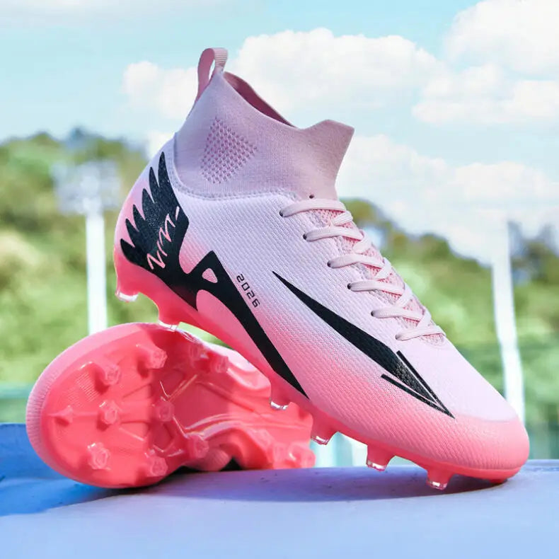 Men's High Ankle Soccer Shoes Ultralight Non-Slip Sports Outdoor Football Boots Indoor High-Quality Futsal Non-Slip