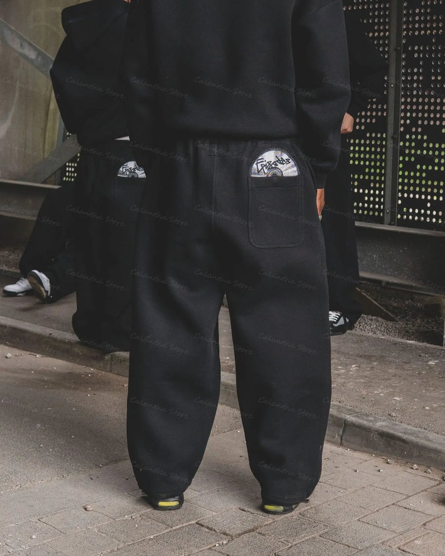 fashion trend embroidered casual pants men high street fashion design comfortable sweatpants loose and versatile jogging pants