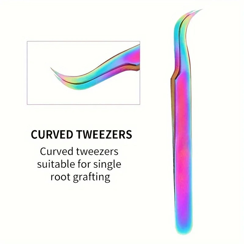 Eyelash Extension Tweezers Makeup Stainless Steel Eyelash 3D accurate Clip Makeup Tools Nail Art Accessories
