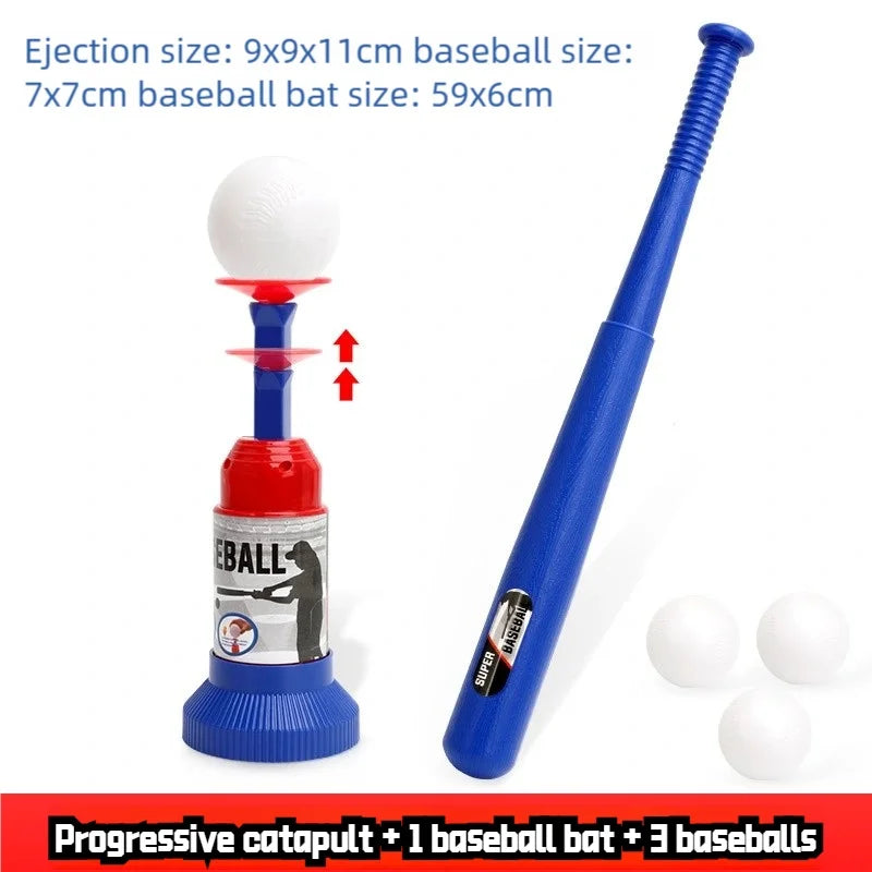 Hot-Selling Baseball Launcher Toy, 2-in-1 Foot-Operated/Manual Press Ball Pitching Machine, Interactive Baseball Training Game for Young Children, Outdoor Sports Toy, Indoor and Outdoor Interactive Sports Game for Kids, Kinde